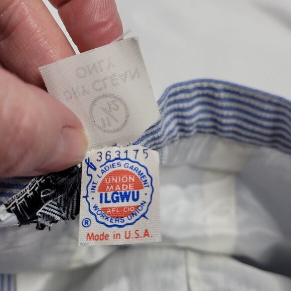 NEW VINTAGE 70s‎ skirt deadstock pinstripe seersucker midi S - Picture 6 of 13